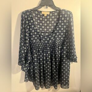 Michael Kors Navy Polka Dot Blouse